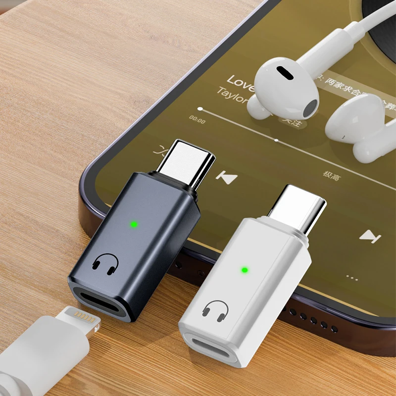 Type-C Wired Earphone Audio AUX Adapter For Lightning For Iphone For IPad For Macbook Laptop Wired Headset Converter OTG