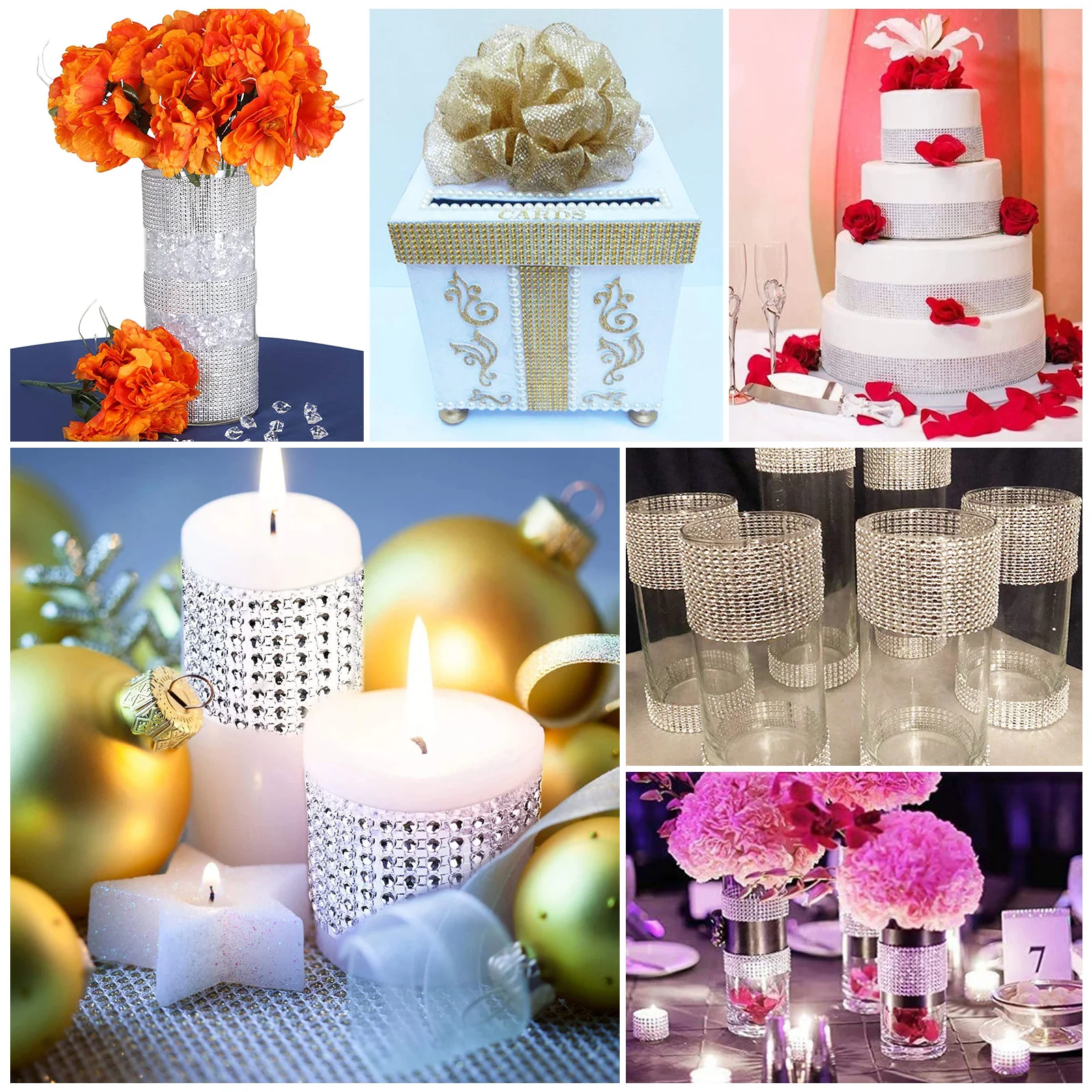 

1 Roll Self-Adhesive Rhinestone Tape For Wedding Diy Crystal Mesh Trim Sparkle Ribbon Craft Banding Belt Rhinestone Wrap