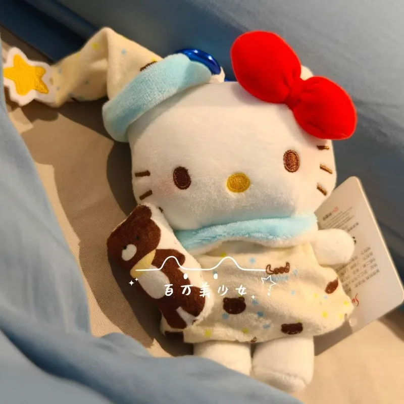 

Брелок Sanrio, пижама «Хорошая ночь», милая мультяшная кукла «Hello Kitty», плюшевая кукла, сумка, подвеска, маленькие аксессуары, подарок для девочек
