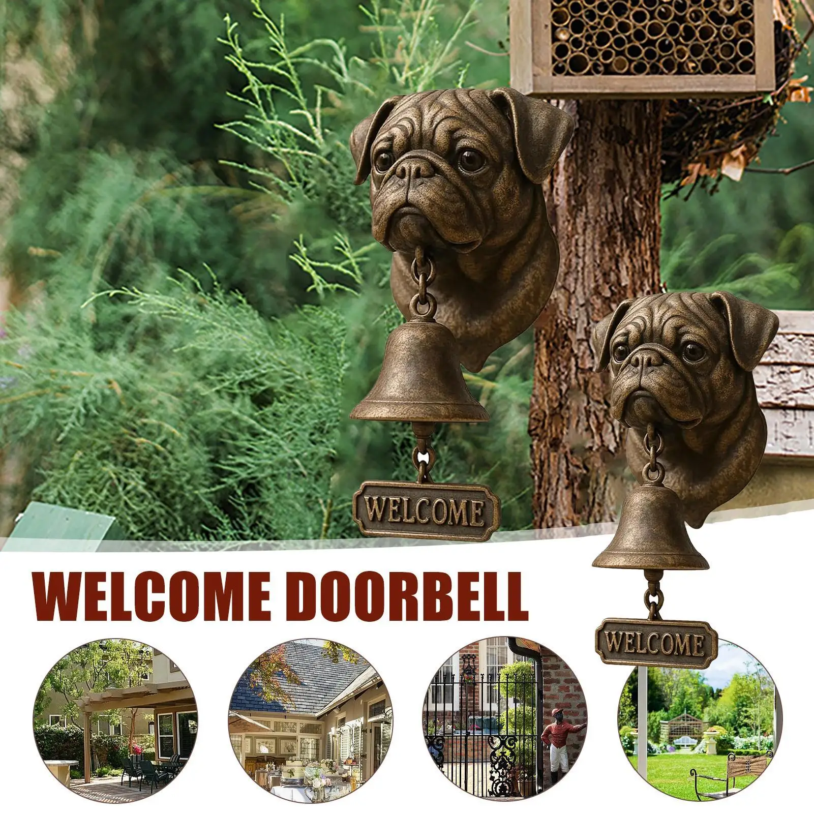 فتح الباب الرنين على شكل كلب جرس الباب خمر الراتنج الحيوان تحت عنوان الرنين الجدار الديكور للدخول بوابة متجر الأعمال الداخلية