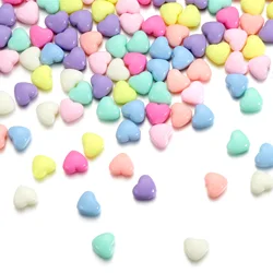 50/100Pcs 9mm Candy Color Acrylic Heart Shaped Beads Loose Spacer Bead for DIY Bracelets Necklace Jewelry Making Accessories