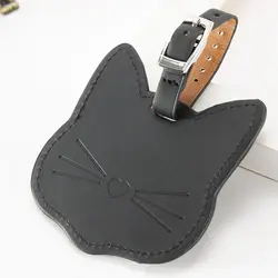 Airplane Suitcase Tag Colorful PU Leather Cat Shape Holiday Travel Boarding Pass Travel Luggage Accessories