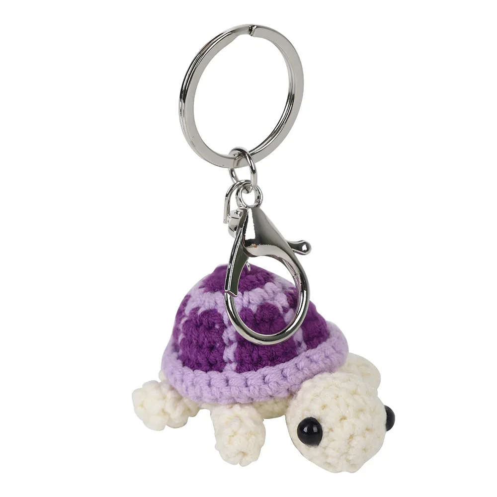 Adorable Turtle Keychain, Handmade Crocheted Miniature Turtle Plush Toy Hanging Ornament Accessory Keyring