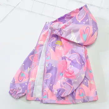 Girls Hooded Windbreaker 4 Korean Fashion Jacket For Girls Teenager Casual Gradient Hooded Coat Boys Blazer Spring Autumn Windproof Sweet Coats Windbreaker 4
