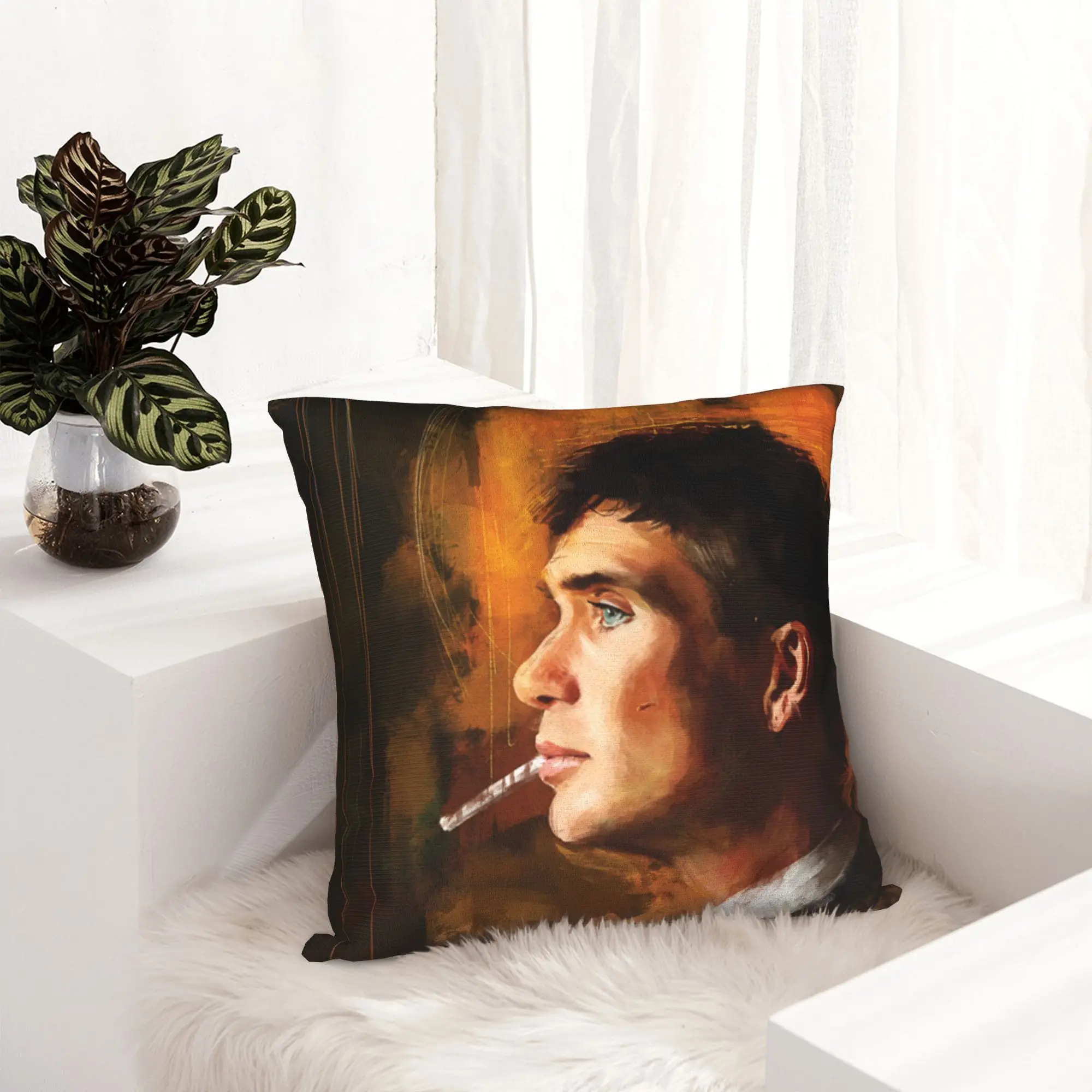 Tommy Shelby P-Peaky Blinders Pillowcase Printed  Cushion Cover Decorative Cillian Murphy Pillow Case Cover Car Square 40X40cm