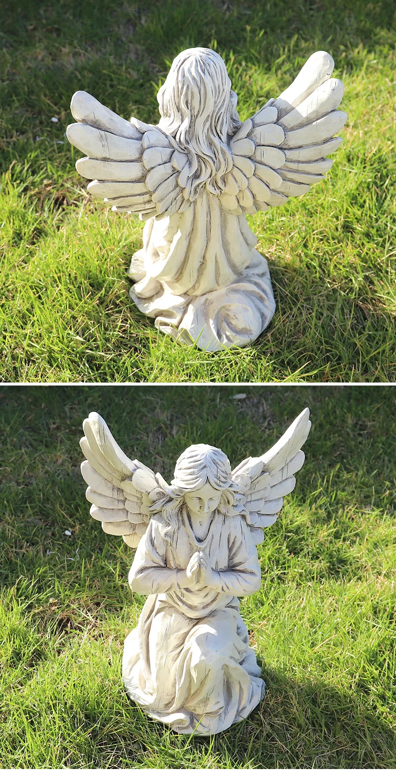 Wholesale cross-border new creative garden decoration ornaments, Nordic style resin religious angel crafts, home soft furnishing