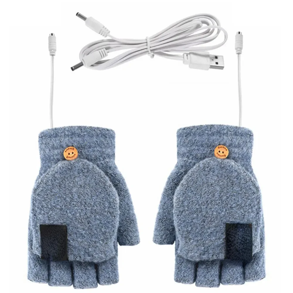 USB قفازات التدفئة على الوجهين قفازات التدفئة قابل للغسل قابلة للشحن القفازات الحرارية أصابع جهاز تدفئة محمول قفازات في الهواء الطلق