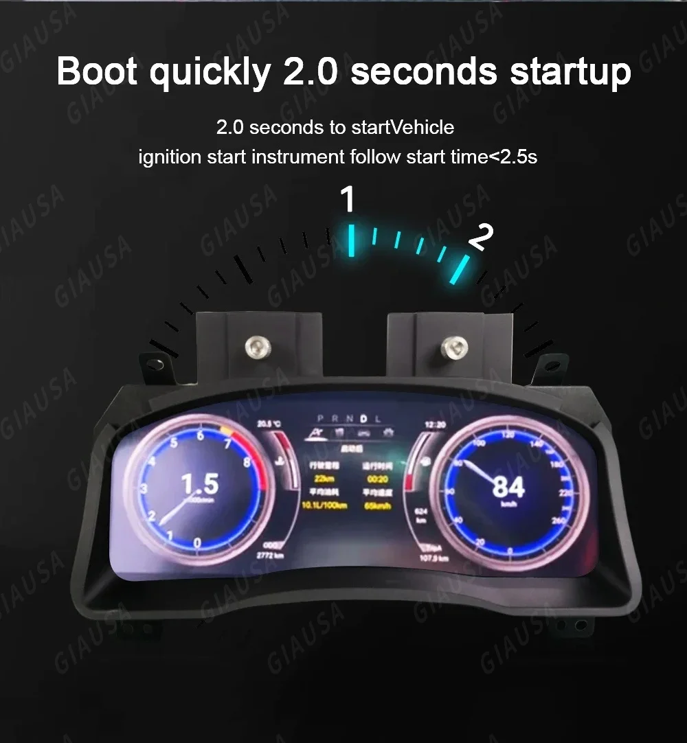 

12.3'' Digital Virtual Cockpit Instrument Gauge Cluster For Toyota Land Cruiser Prado 120 2004-2009 Dashboard Speedometer Screen