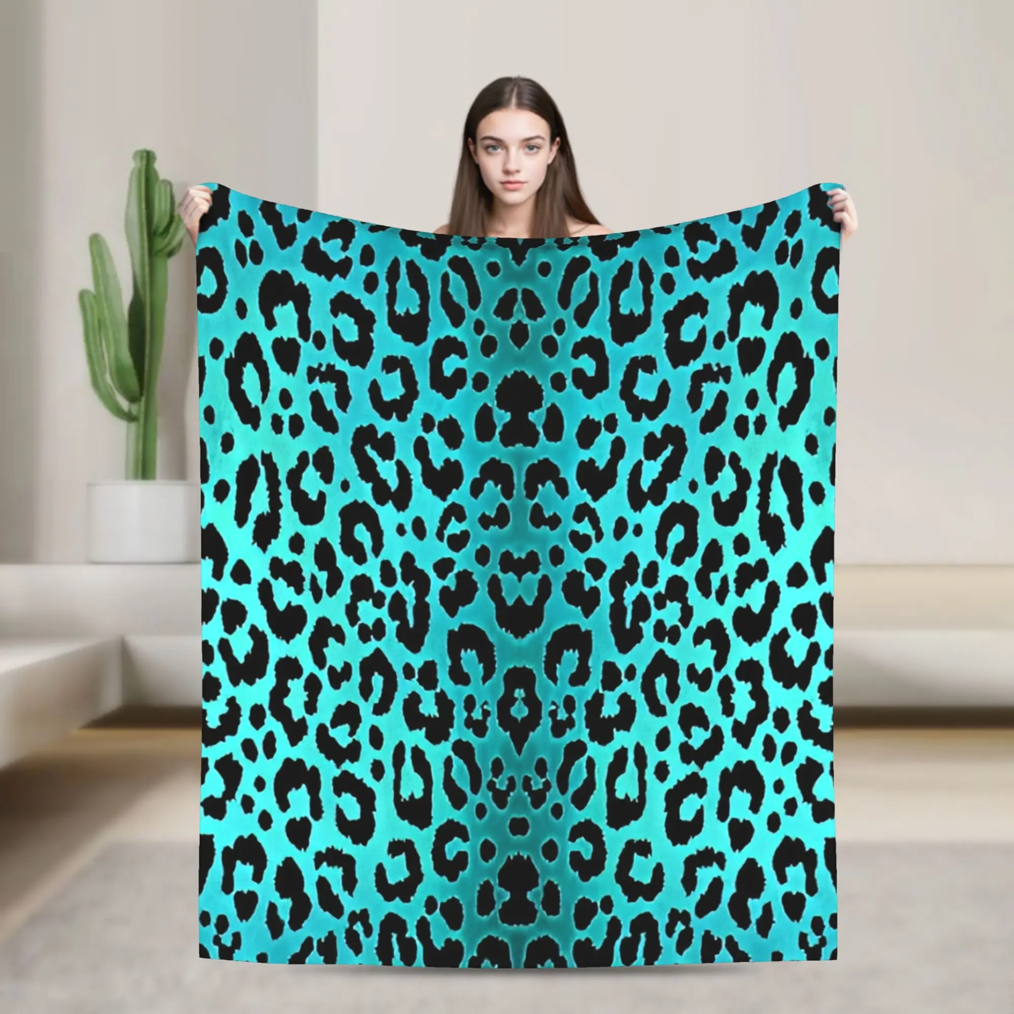 

Leopard Skin Blankets Velvet Super Warm Throw Blanket for Car Sofa Couch Bedroom Quilt