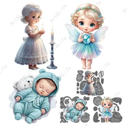 New Arrival Cutting Dies Cute Baby Boys Girls Angels Stencils For Scrapbooking DIY Cards Embossing Cut Die Decorative Crafts