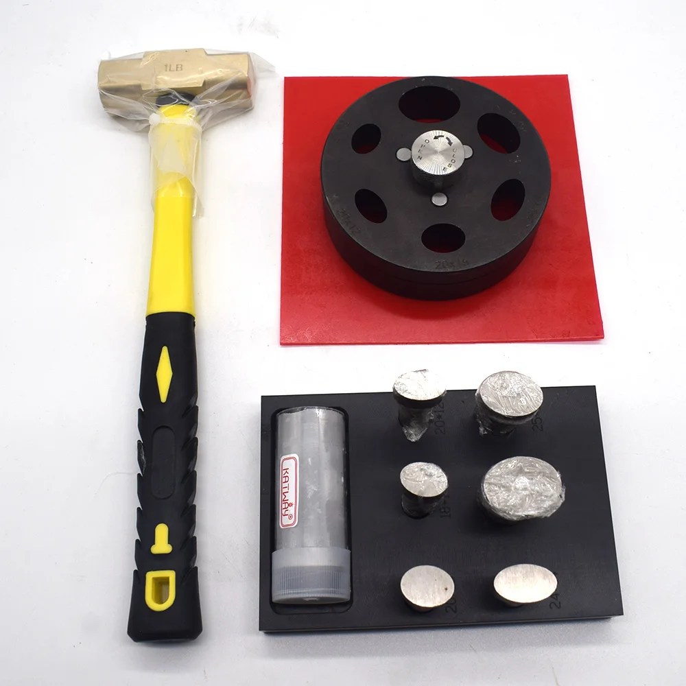 Newest Jewelry Metal Oval Sheet Disc Cutter Set Cutting Punching Sets with 1LB Hammer