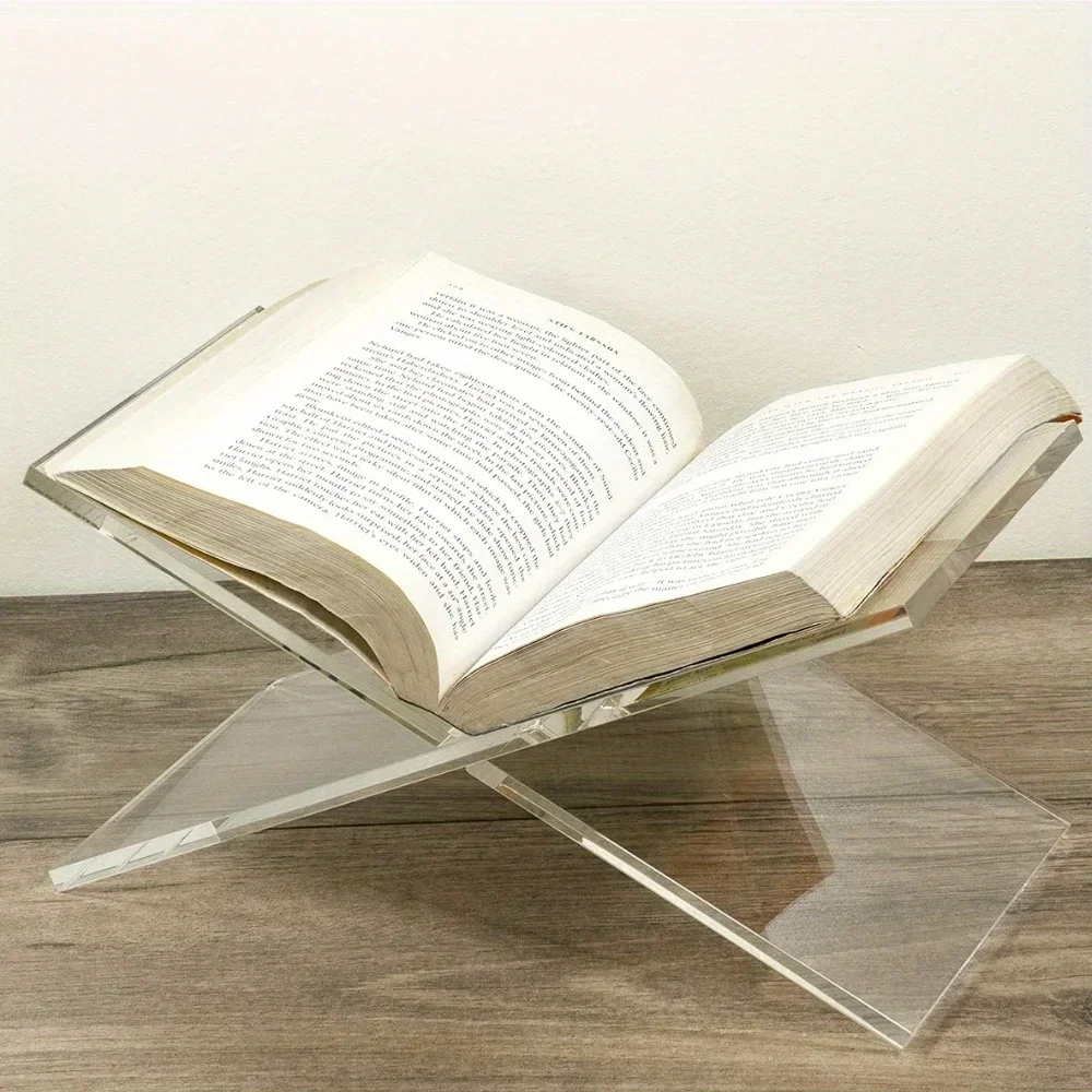 White Acrylic Book Stand Holder,Open Bookstand for Display and Reading,Suitable for Art, Bible,Cookbook,Easel,Magazine,Textbook