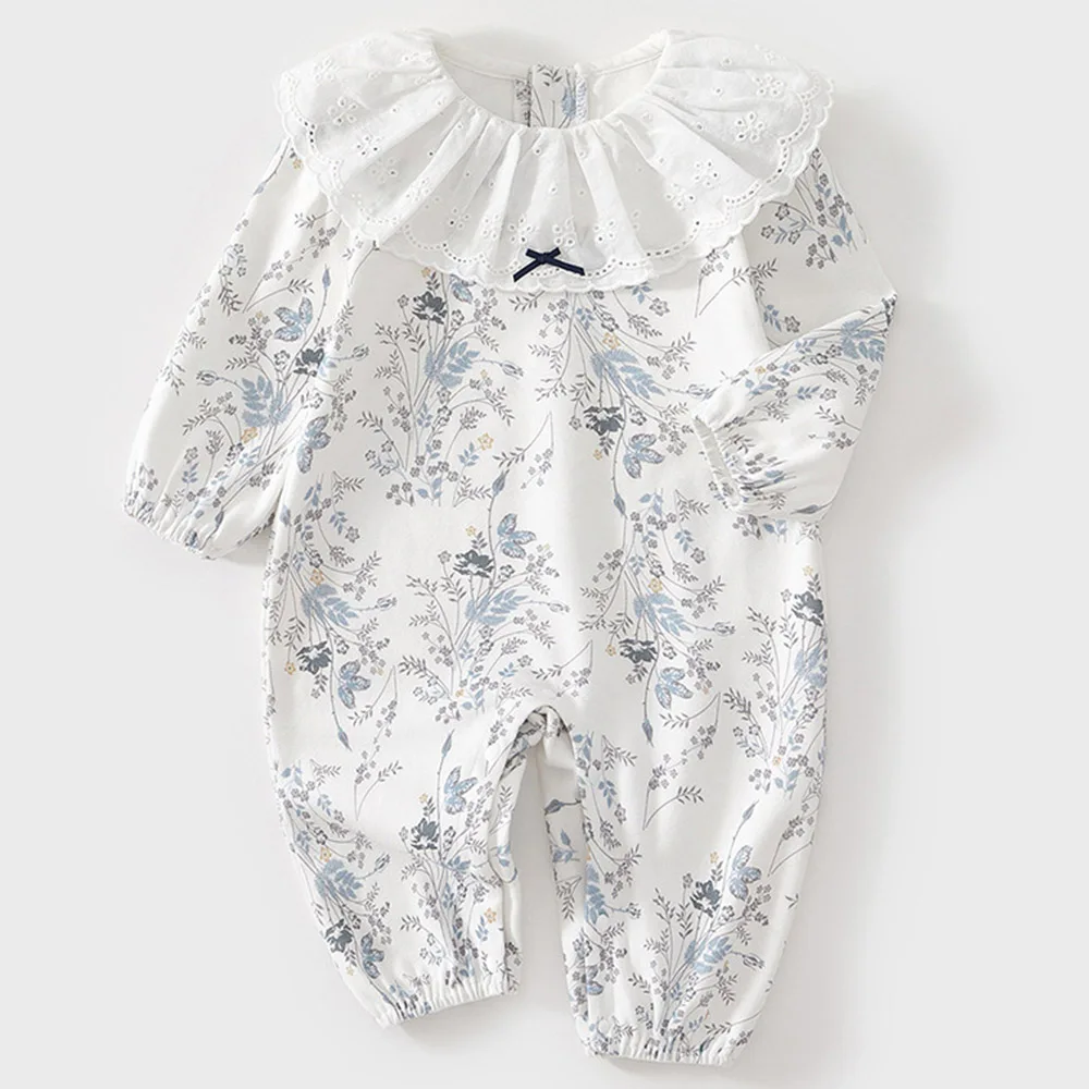 Baby Girl Christmas Rompers Long Sleeve 100% Cotton Spring Autumn Baby Jumpsuit First Birthday Newborn Clothing