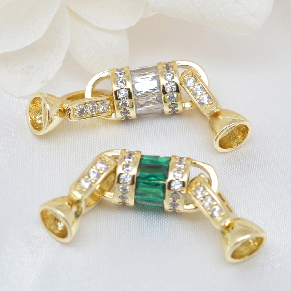 Juya 수제 18K 도금 장식 커넥터 잠금 장치 DIY 여성용 천연석 진주 바느질 보석 만들기