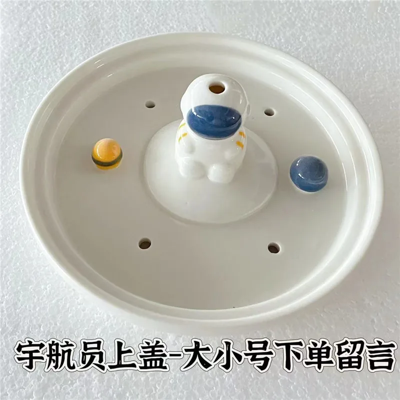 Ceramic Pet Water Fountain Cover Electronics Drinker For Cats Pet Drinking Fountain Lid Cat Water Dispenser Cap Pet Fountain Top