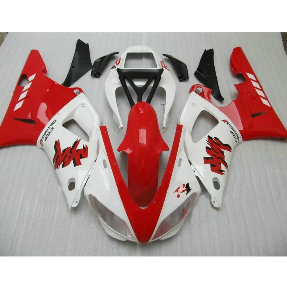 Popular ABS motorcycle injection molded fairings kit for YAMAHA 1998 1999 YZFR1 YZF R1 98 99 red white plastic fairing