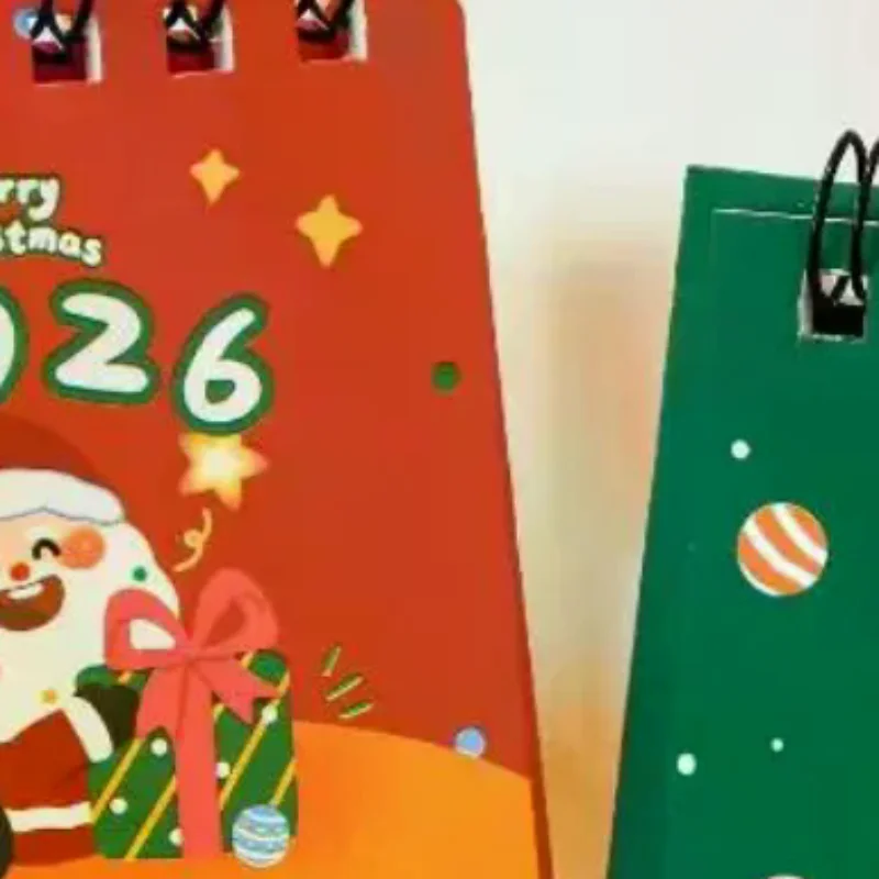 

2026 Mini Cartoon Desk Calendar Cute Christmas Calendar Portable Pocket Calendar Schedule Desktop Decoration Christmas Gifts