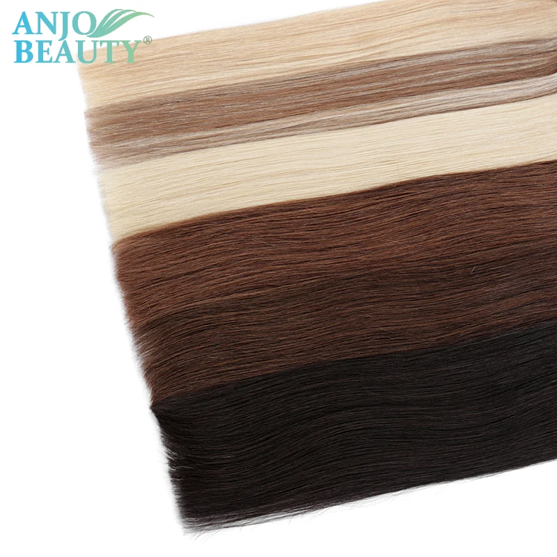 Capelli umani lisci tesse fasci capelli umani Remy brasiliani cucire nelle estensioni di trama biondo dritto 100g 16 "-28" capelli naturali