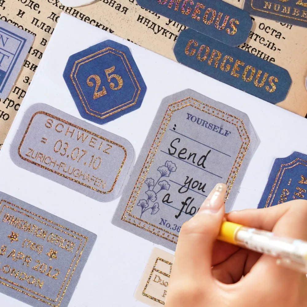 Adesivos Retro para Caixas, Adesivos Decorativos para Selagem, Adesivos para Cadernos, Papelaria Estética, 40 peças/caixa