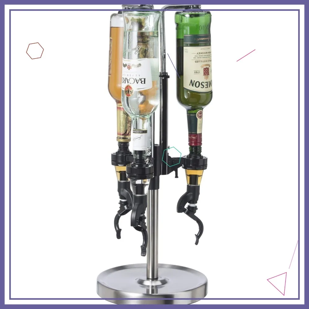 

Профессиональный вращающийся диспенсер для алкоголя на 3 бутылки, из нержавеющей стали, для домашнего бара