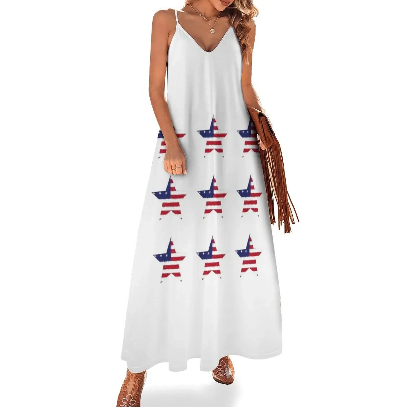 

American Flag Stars Pastel Chalk Art Sleeveless Dress dresses for official occasions dresses with long sleeves