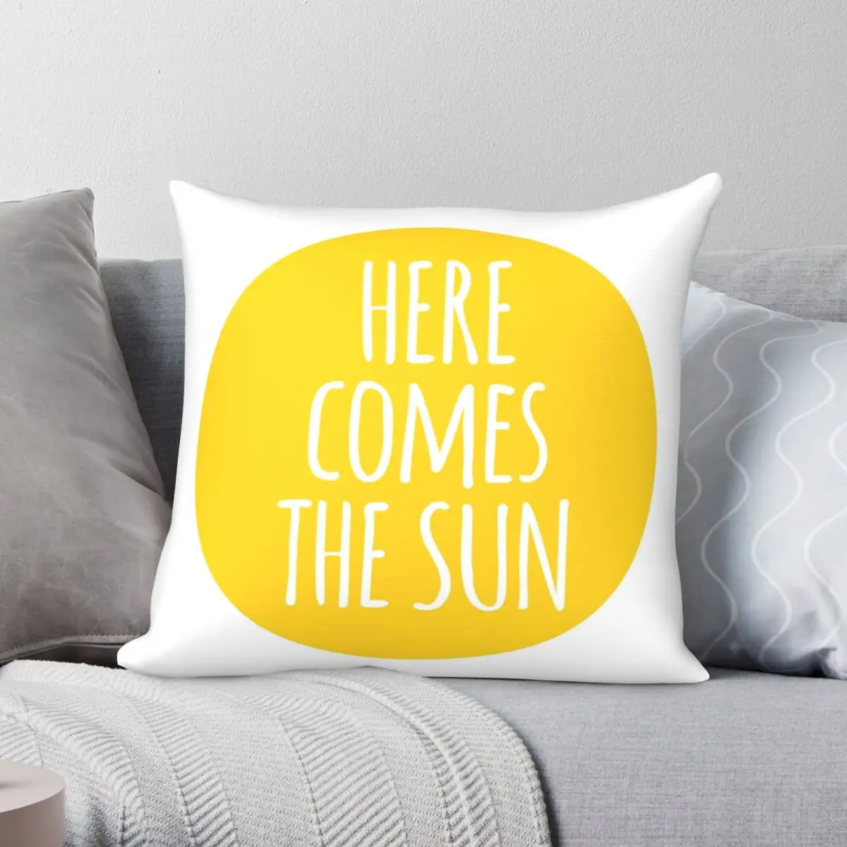 

Here Comes The Sun Pillowcase Polyester Linen Velvet Pattern Zip Decorative Throw Pillow Case Home Cushion Case Wholesale 45x45