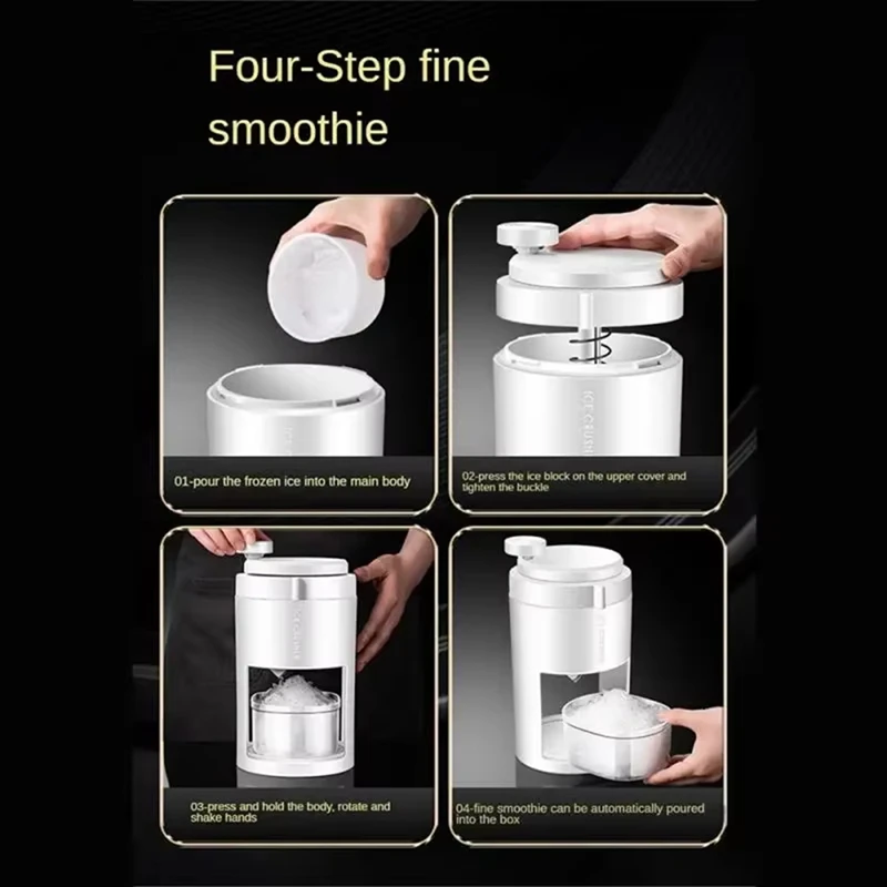 Portable Manual Ice Crusher,Multi-Function Smoothie Maker,Handheld Ice Shaver For Home Kitchen,Compact Hail Breaker Tool