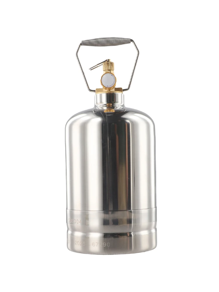 

304 Stainless Steel Camping Gas Tank Double Valve Switch Lightweight Portable Portable Gas Tank For Camping Tool