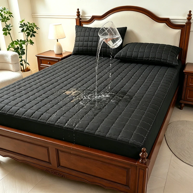 1PC Quilted Waterproof Antibacterial Mattress Protector Breathable Ultra Soft Noise Free 30CM/12inch  Deep Pocket Fitted Sheet