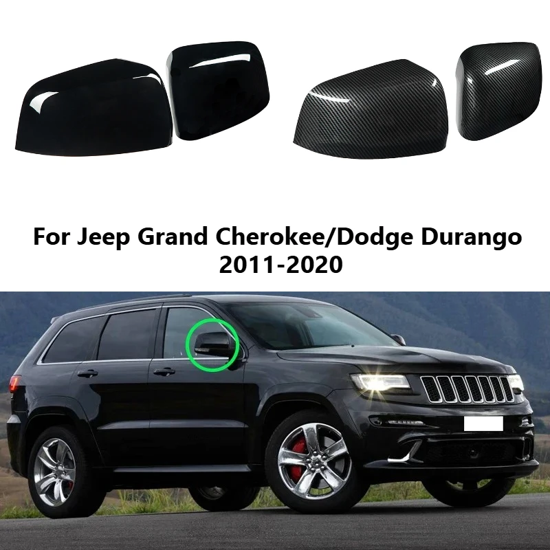 

1Pair For Jeep Grand Cherokee/Dodge Durango 2011-2018 2019 2020 Car Rearview Wing Mirror Cover Door Side Mirror Shell Left Right