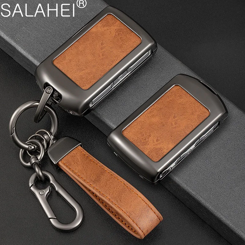 Metal Leather Car Remote Key Case Cover Fob For Volvo S60 S90 XC40 XC60 XC90 V60 V90 Polestar 1 Polestar 2 Keychain Accessories