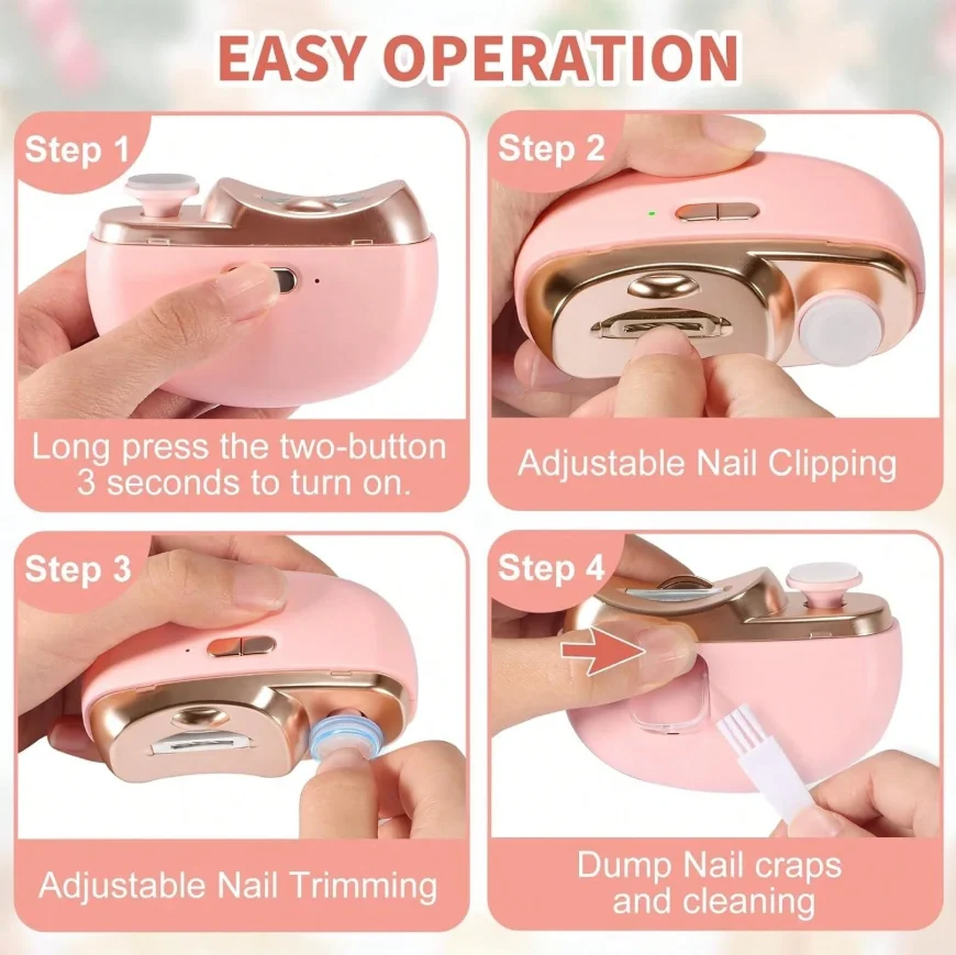 Electric Nail Clippers, Nail Polishers, Portable Nail Clippers, Children's anti Pinch Electric Nail Clippers, Nail Grinders view 2
