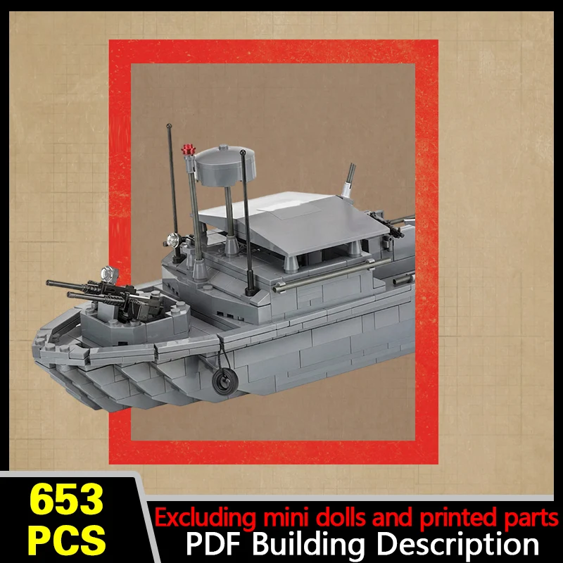 PBR31 River Patrol Boat Model MOC Building Bricks War Equipment Modular Technology Gifts Holiday Assemble Children Toys Suit