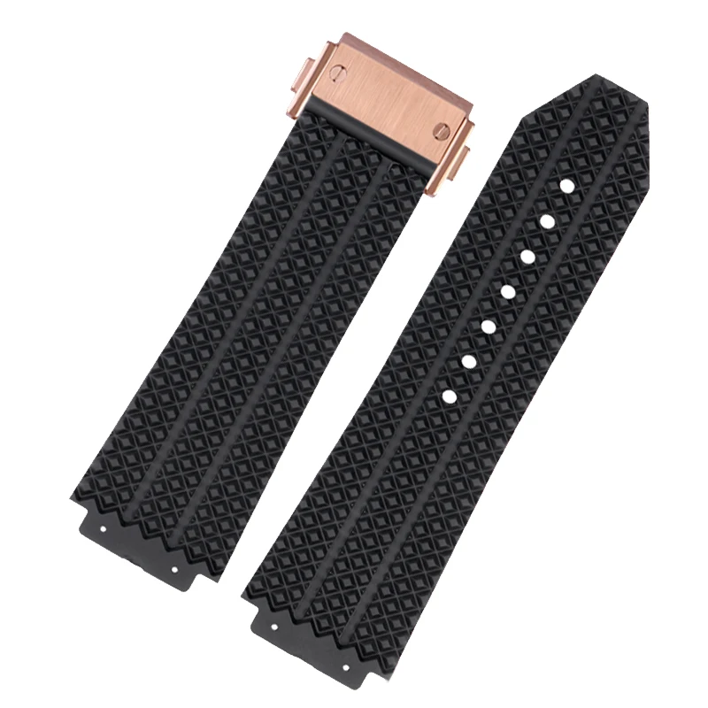 20x13 24x17 25x19 26x19mm convex silicone rubber watchband waterproof soft sports watch strap For HUBLOT Big Bang Classic watch