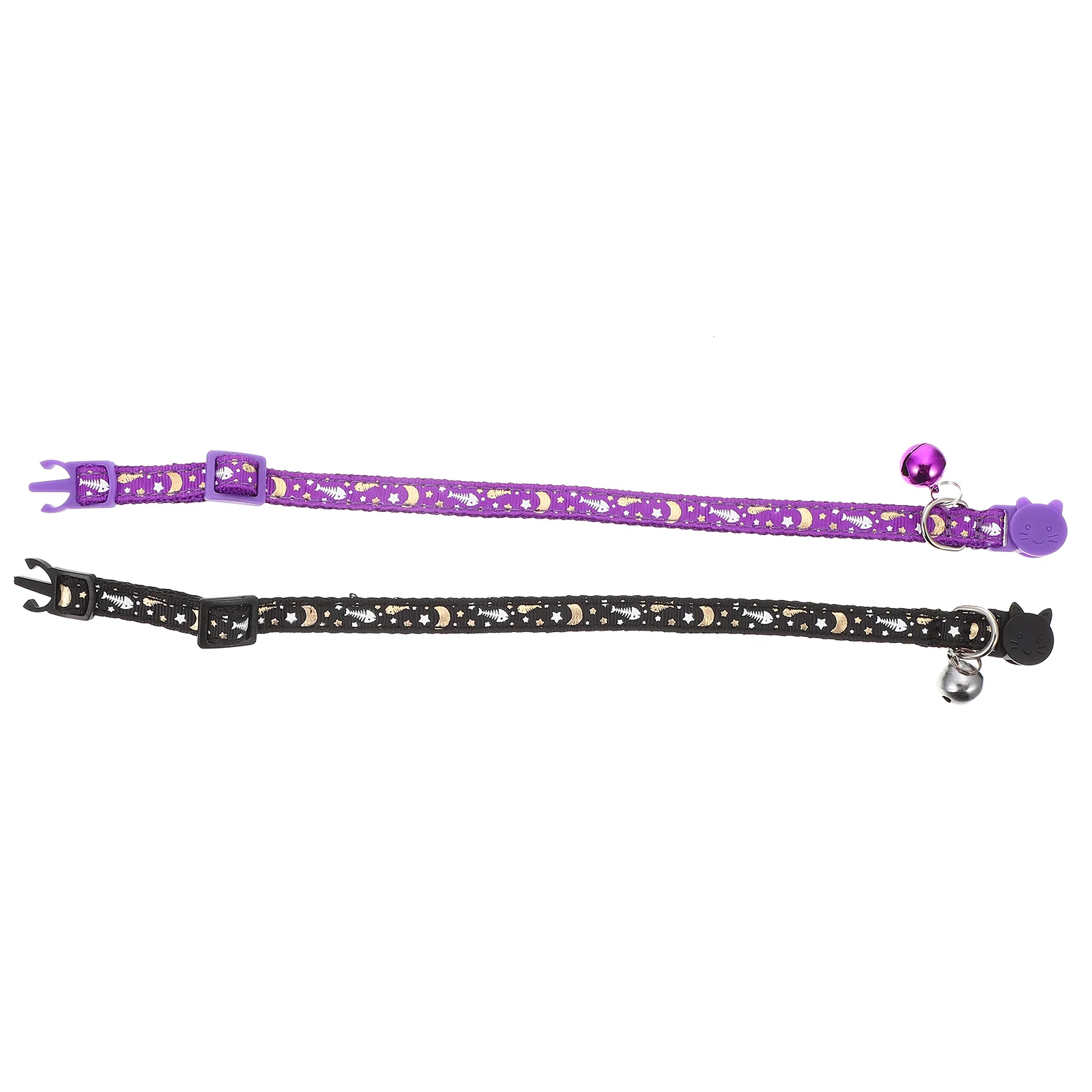 

2Pcs Night Glow Cat Collar Adjustable Reflective Pet Supplies Breakaway Scratch-Resistant Cat Collar