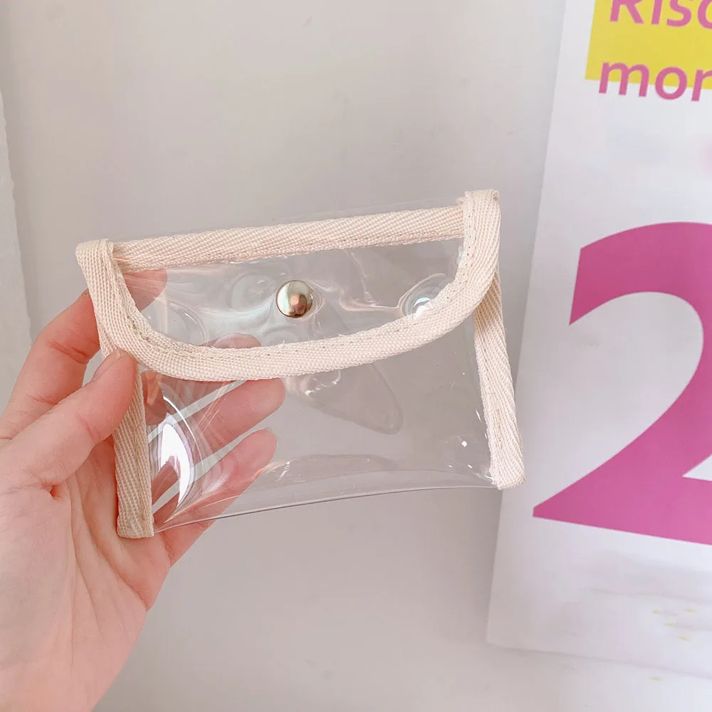 Women Transparent Cosmetic Bags Kawaii Wallet Fashion Pvc Coin Purse Girls 2023 New Clear Small Pouch Hand Purse