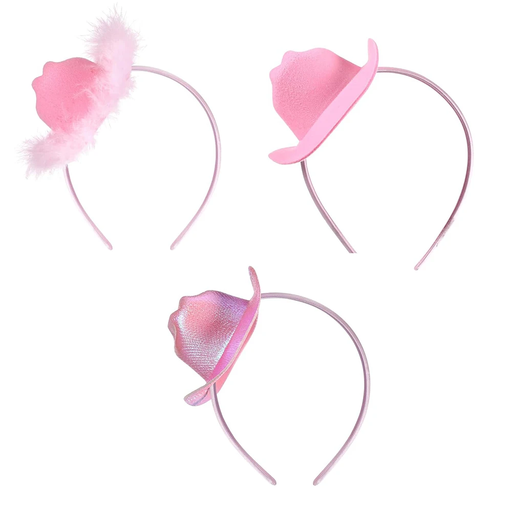 Diadema con temática occidental de vaquera para niña y mujer, gorros de vaquero rosa para cumpleaños, boda, despedida de soltera, decoración de fiesta, 1 piezas