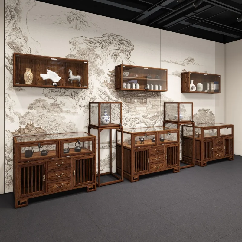 

Custom. Jewelry Showcase Solid Wood Show Wenwan, Traditional Handcraft Ornament Jade Zhongdao Shelf Showcas