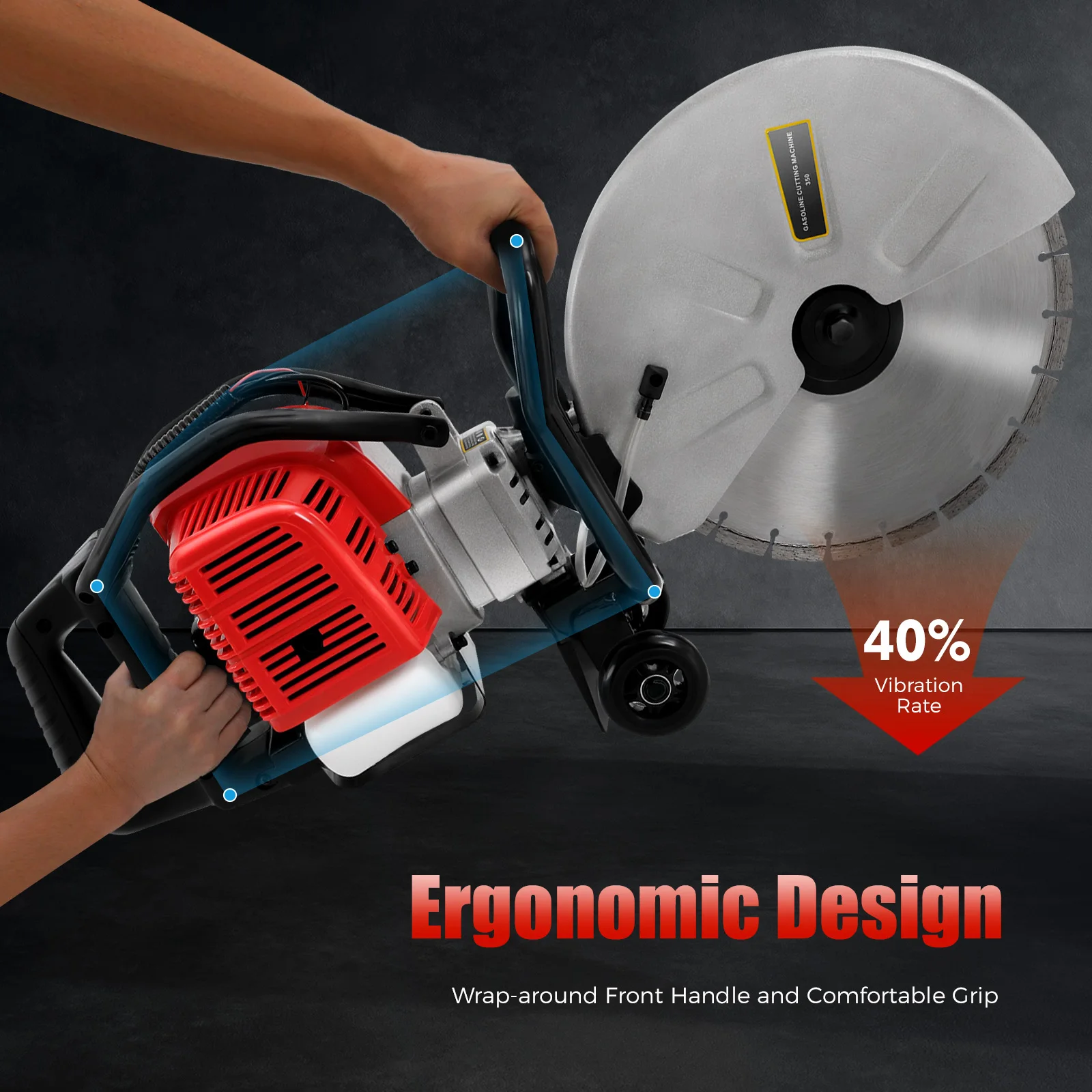 400W Concrete Cutter Saw Circular Saw Concrete Wet Saw Cutter Guide Roller Water Line Attachment Cut Off Saw Demo Saw