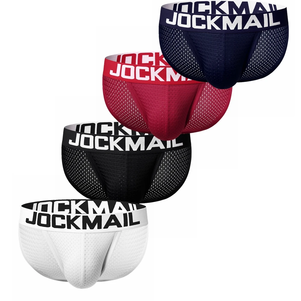 

4pcs/lot Hollow Mens Slip Bikini Jockstrap Briefs Mens Panties Comfortable Breathable Sport Underwear Thong Underpants