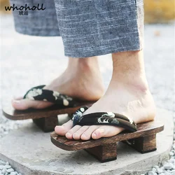 Size 46 47 Man Slippers Flip-flops Japanese Clogs Wooden Geta Sandals Two Teeth Cosplay Costume Cartoon Anime Unisex Sandals