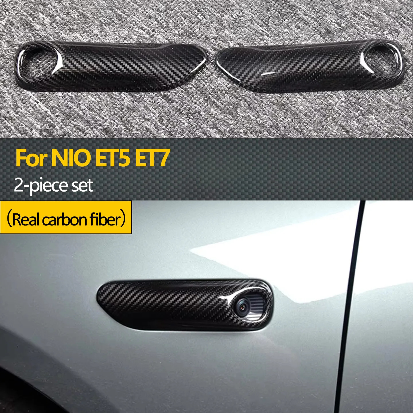 

Applicable to NIO ET5 ET7 car side camera cover, carbon fiber decorative turn signal camera fender cover accessory