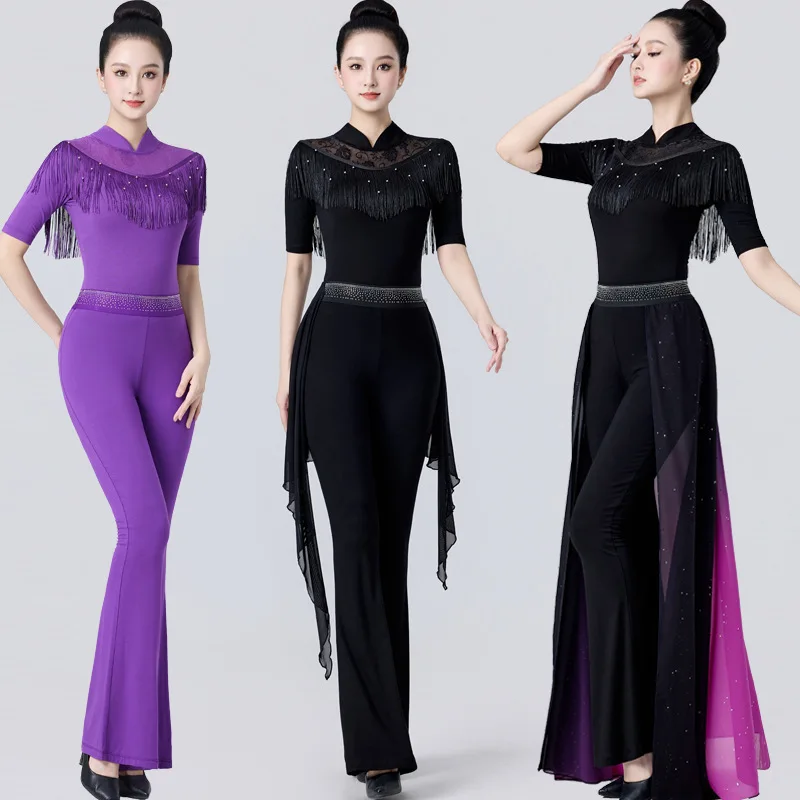

New Women's Adult Latin and Ballroom Dancewear Soft and Comfortable Body-Shaping Practice Suit Instructor's Formal Dancewear