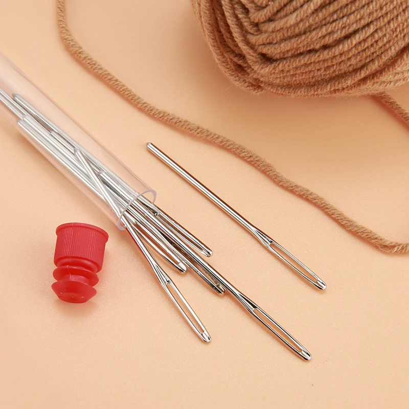 9 PCS Large Eye Blunt Sewing Needles Cross Stitch Knitting Needle Handmade Leather Embroidery Thread Needle Sewing Accessories