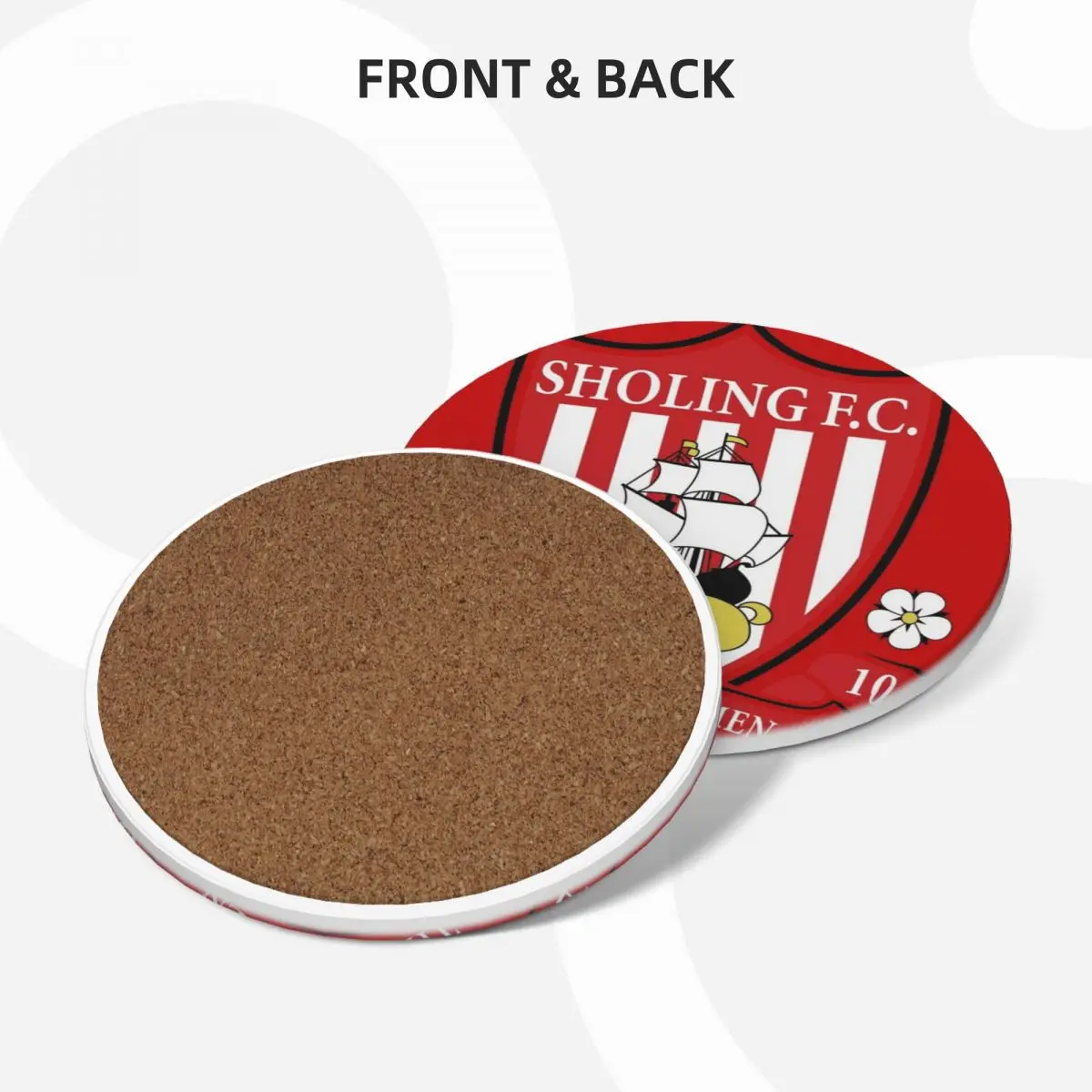 Sholing FC Badge Ceramic Coasters (Set of 4) eat table holder cute cup Coasters