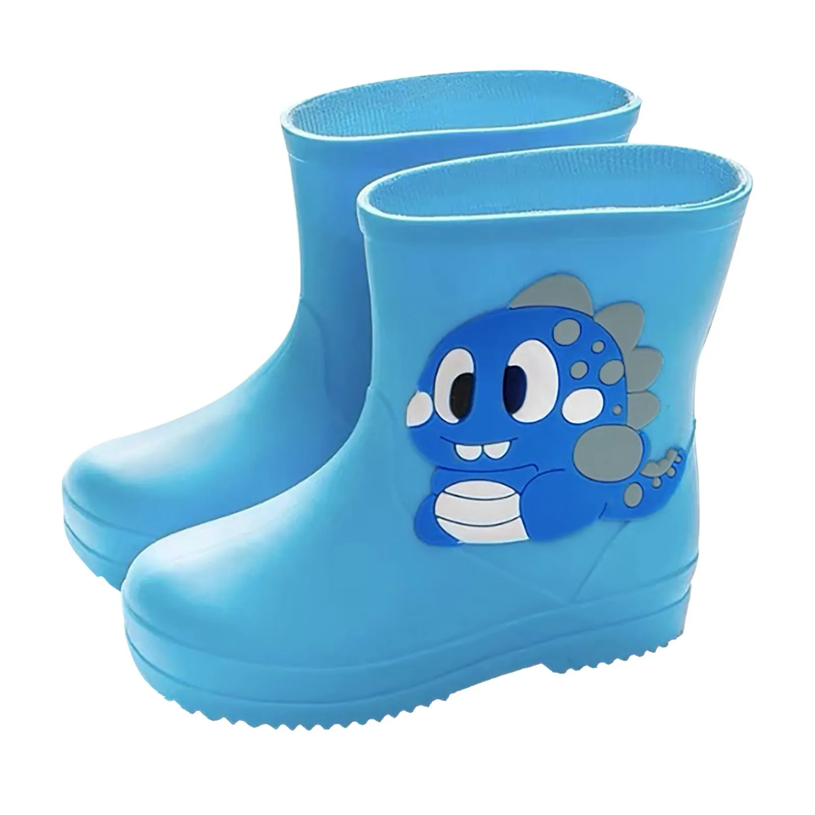 Children\'s Rain Boots Cartoon Cute Dinosaur Baby Boots Waterproof and Non-slip Outer Wear Boys and Girls Short-tube Overshoes