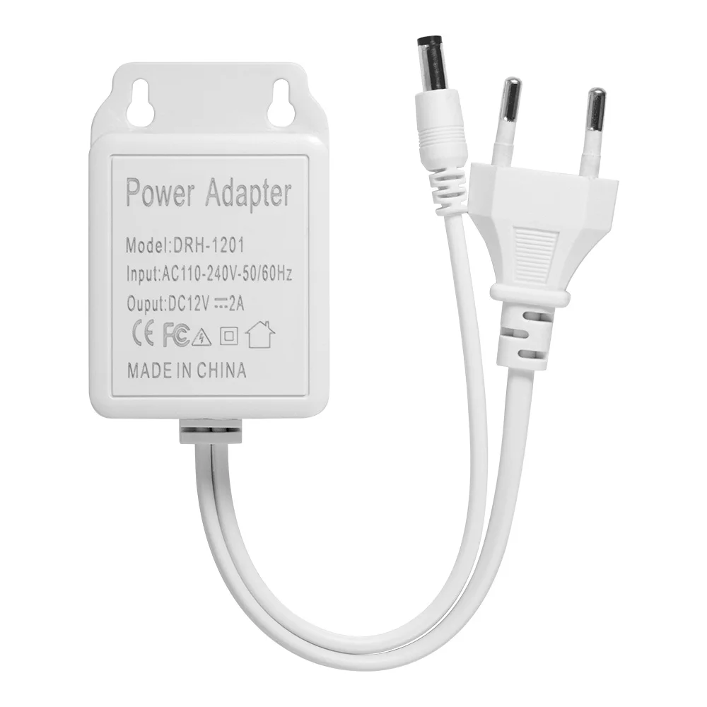 

KERUI Waterproof Outdoor CCTV Camera Power Adapter AC/DC 12V 2A Power Supply EU US Plug Adapter CCTV Camera Charger White Color