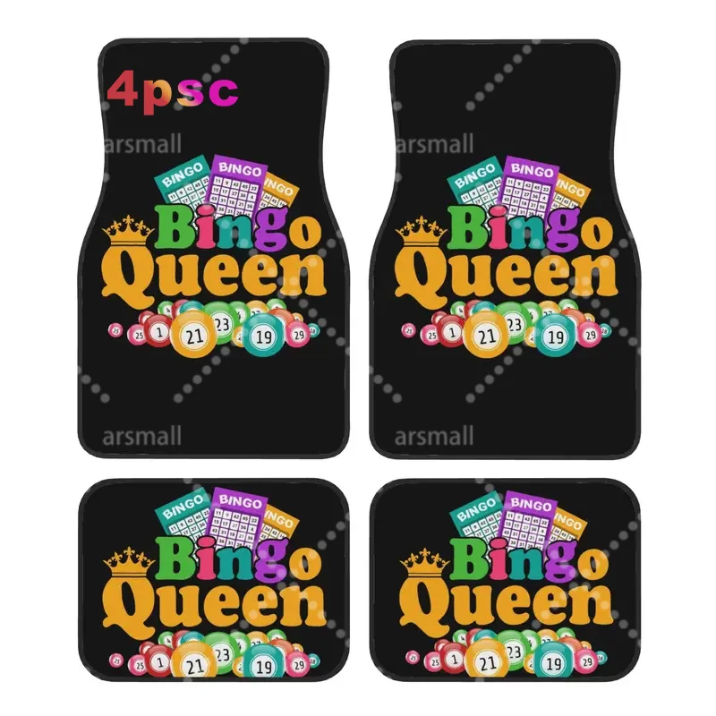 Bingo Queen Game Lover 4PCS Crystal Velvet Car Floor Mats Set  Universal Front Rear Foot Mats Car Interior Floor Protection Mat