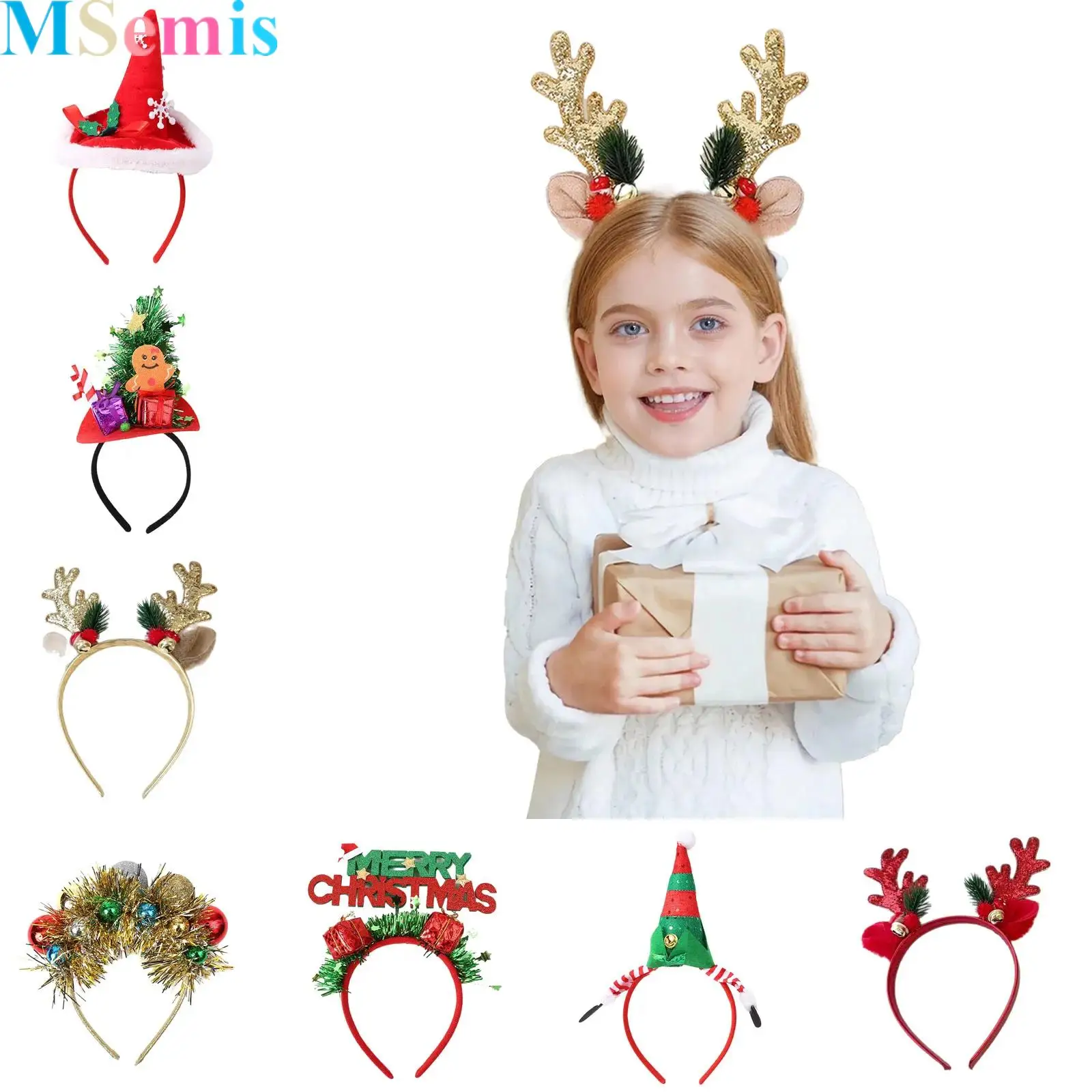 

Christmas Headbands Xmas Parties Hair Hoop Photo Booth Prop Fancy Dress Up Costume Accessories Supplies