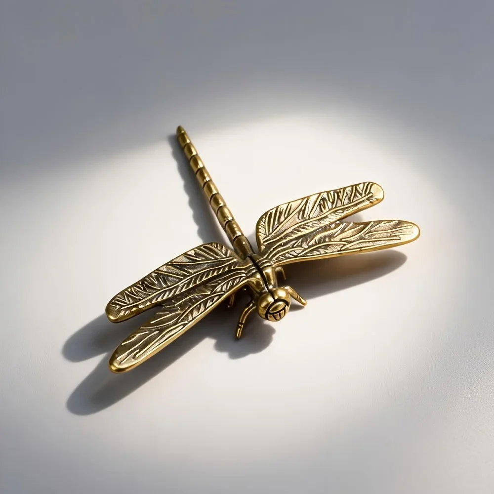Retro Insect Series Brass Praying Mantis Miniatures, Desktop Craft Ornaments, Decorative Tea Pet and Feng Shui Collectible